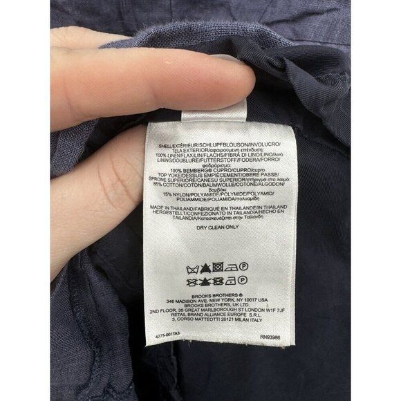 Brooks Brothers Dress Women 2 Purple 100% Linen Floral Embroidered Neck Business - Picture 4 of 8